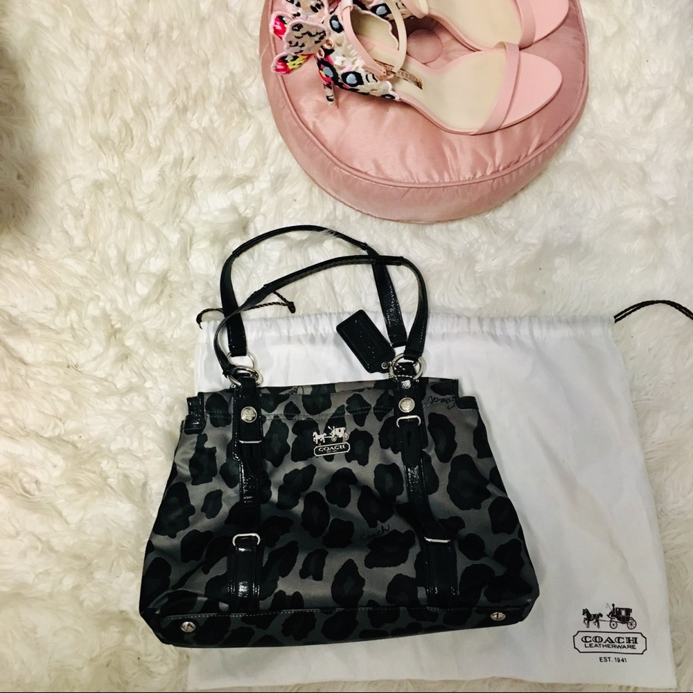 Authentic Animal print coach handbag & dustbag